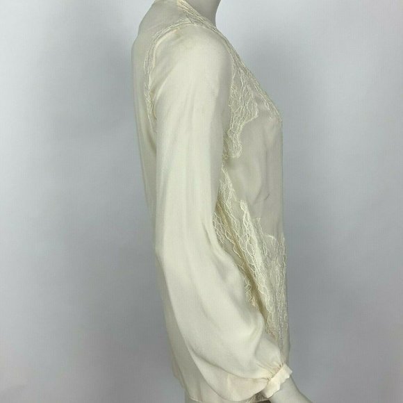 Haute Hippie Silk Lace Chiffon Wrap‎ Blouse Top - Picture 4 of 8